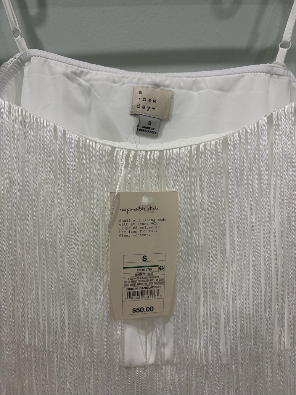 NWT a new day White Fringe party Dress bachelorette bridal flapper night out - Picture 6 of 9